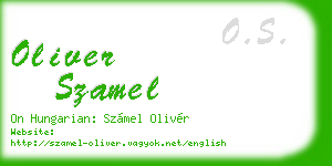 oliver szamel business card