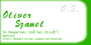 oliver szamel business card